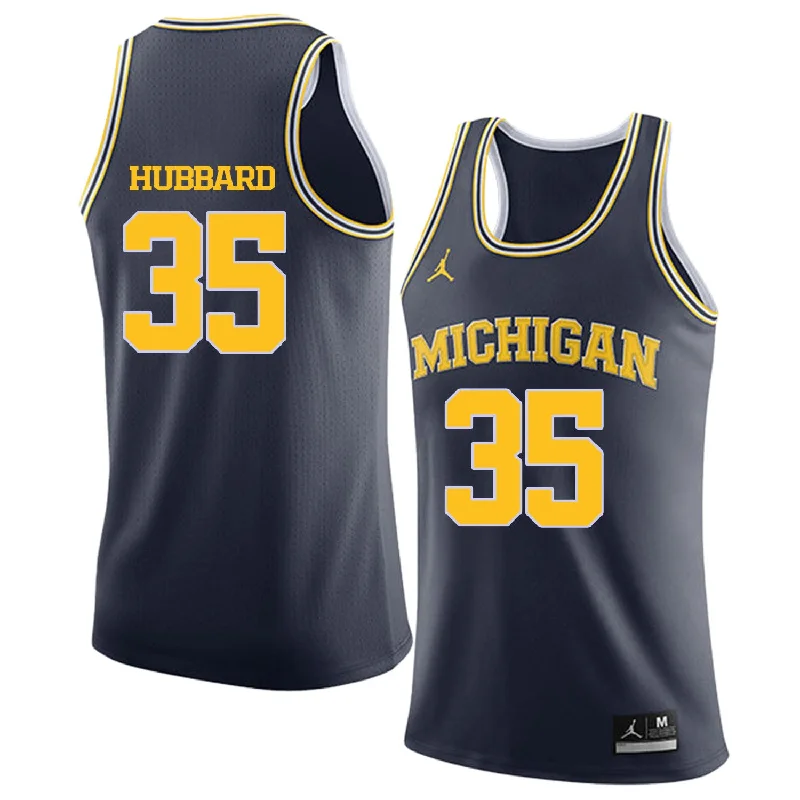 Basketball Jersey for Personalized Player Jerseys-University of Michigan 35 Phil Hubbard Navy College Basketball Basketball Jersey