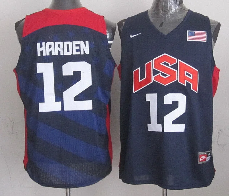 Basketball Jersey for Sports Event Apparel-USA 12 Harden Blue 2012 Basketball Jerseys