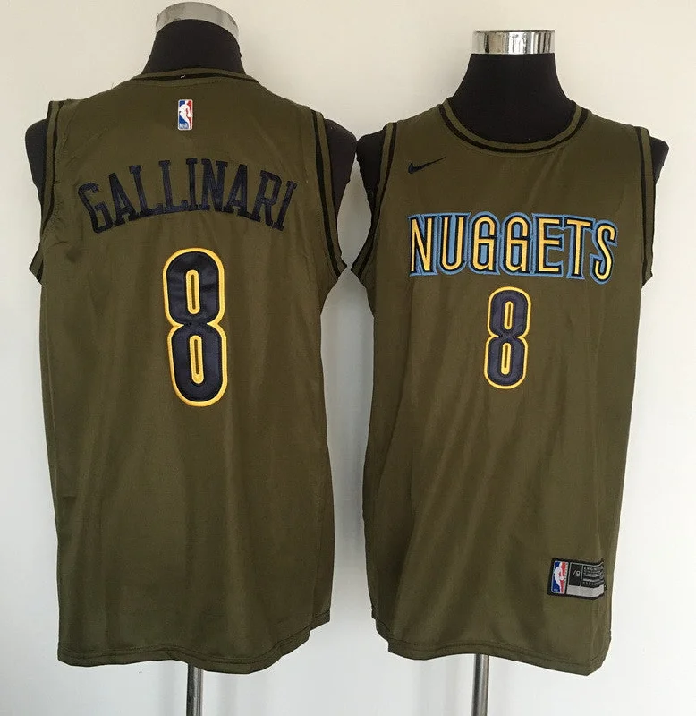 Basketball Jersey for Lightweight Custom Designs-Nuggets 8 Danilo Gallinari Olive Swingman Basketball Jersey