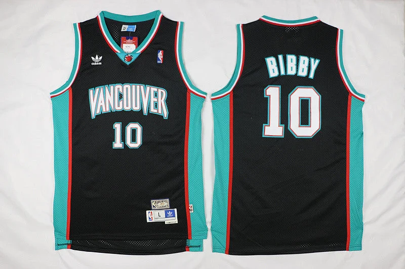 Basketball Jersey for Full Customization Options-Grizzlies 10 Mike Bibby Black Hardwood Classics Basketball Jersey