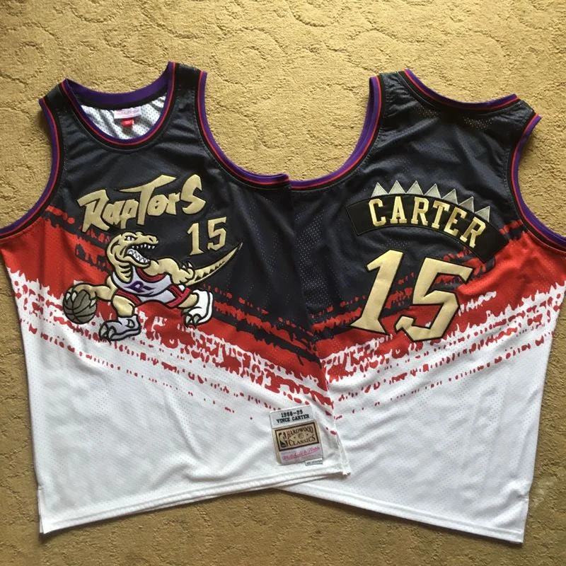 Basketball Jersey for School Spirit-Raptors 15 Vince Carter Multi Color 1998-99 Hardwood Classics Independent Swingman Basketball Jersey