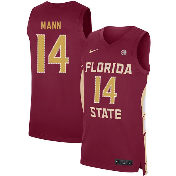 Basketball Jersey for School and College Teams-Florida State Seminoles 14 Terance Mann Red Basketball College Basketball Jersey