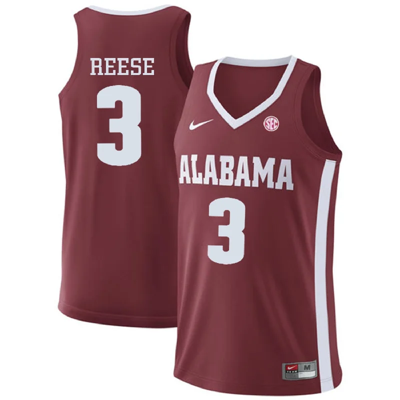 Basketball Jersey for Custom Team Apparel-Alabama Crimson Tide 3 Alex Reese Red College Basketball Basketball Jersey