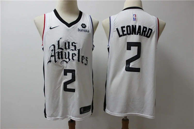 Basketball Jersey for Soft and Stretchy Design-Clippers 2 Kawhi Leonard White City Edition Swingman Basketball Jersey