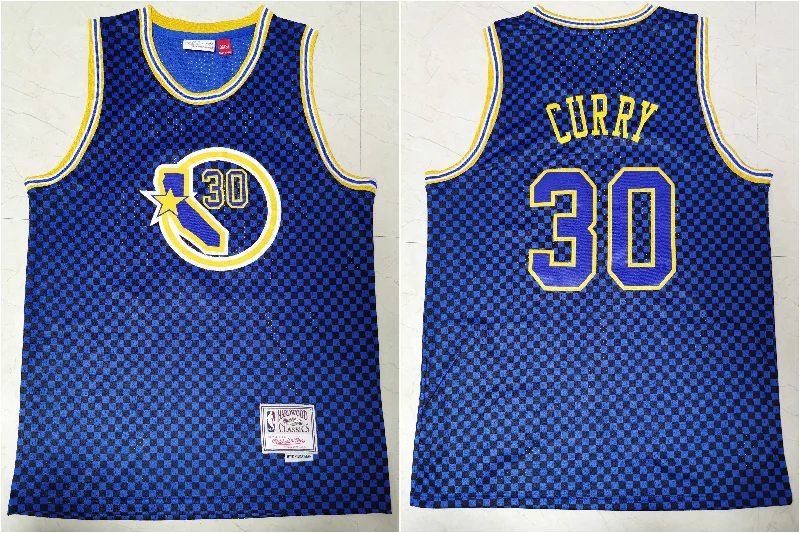 Basketball Jersey for Lightweight Game Wear-Warriors 30 Stephen Curry Blue Hardwood Classics Swingman Basketball Jersey