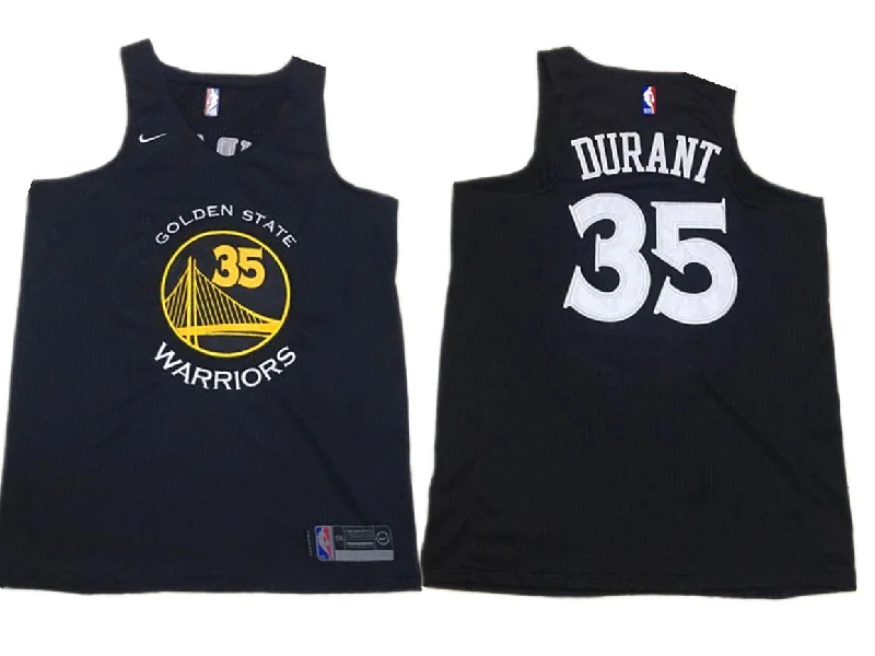 Basketball Jersey for Premium Customization-Warriors 35 Kevin Durant Black Swingman Basketball Jersey