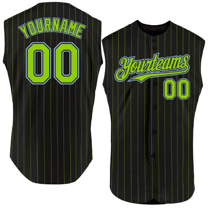 Baseball Jersey for Baseball Event Merch-Custom Black Red Pinstripe White Authentic Sleeveless Baseball Jersey