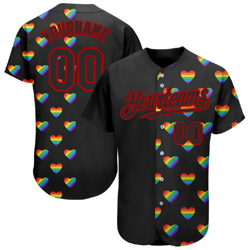 Baseball Jersey for Game Play Apparel-Custom Rainbow For Pride Month Love Is Love LGBT 3D Authentic Baseball Jersey