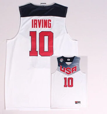 Basketball Jersey for Custom Player Names-USA 10 Irving White 2014 Basketball Jerseys