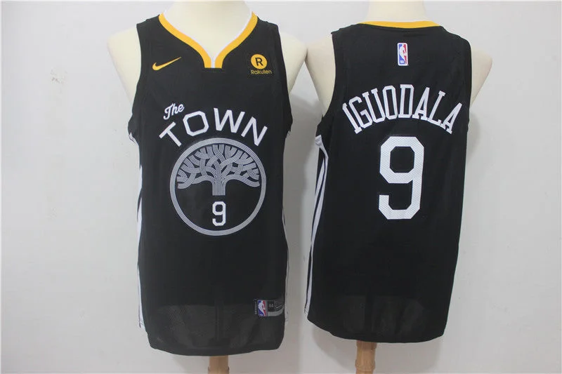 Basketball Jersey for Retro Fan Apparel-Warriors 9 Andre Iguodala Black Swingman Basketball Jersey