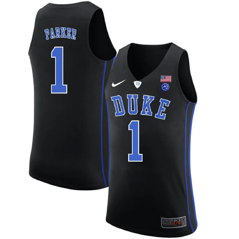 Basketball Jersey for Breathable Fabric-Duke Blue Devils 1 Jabari Parker Black College Basketabll Basketball Jersey