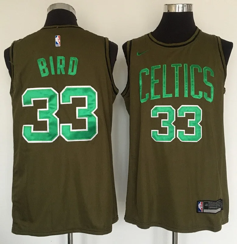 Basketball Jersey for Professional Player Performance-Celtics 33 Larry Bird Olive Swingman Basketball Jersey