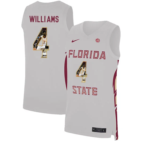 Basketball Jersey for High School Teams-Florida State Seminoles 4 Patrick Williams White Basketball College Fashion Basketball Jersey