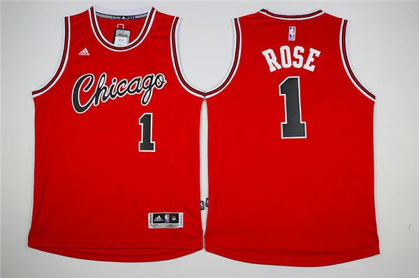 Basketball Jersey for All-Age Groups-Bulls 1 Derrick Rose Red Throwback Swingman Basketball Jersey