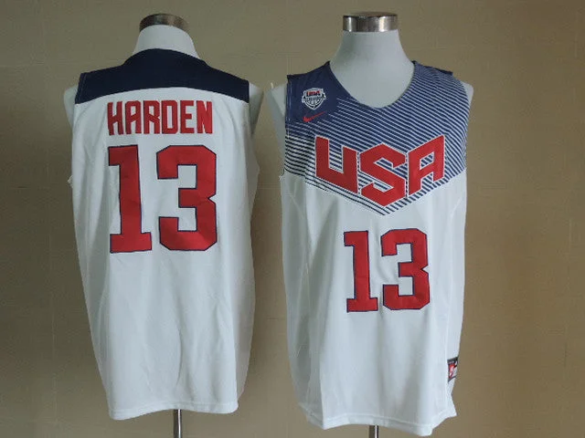 Basketball Jersey for Unique Team Designs-USA Basketball 2014 Dream Team 13 Harden White Basketball Jerseys