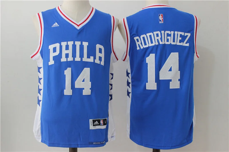 Basketball Jersey for Premium Customization for Teams-76ers 14 Sergio Rodriguez Blue Swingman Basketball Jersey