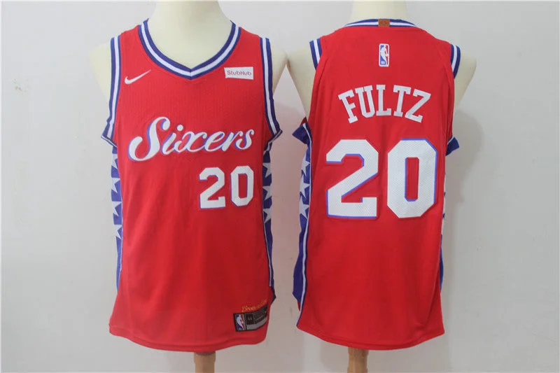 Basketball Jersey for Soft, Lightweight Design-76ers 20 Markelle Fultz Red Authentic Basketball Jersey