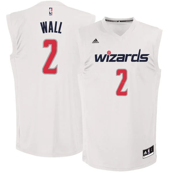 Basketball Jersey for Custom Basketball Fan Gear-Wizards 2 John Wall White Chase Fashion Replica Basketball Jersey