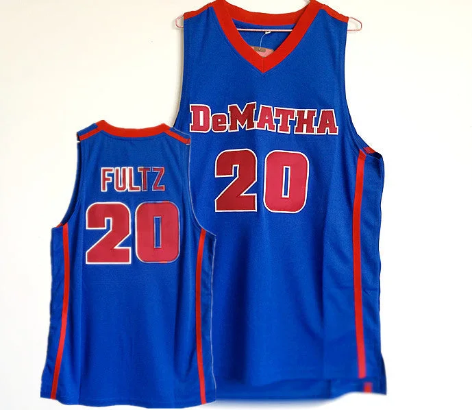 Basketball Jersey for Softball and Basketball Crossover-DeMatha Stags 20 Markelle Fultz Blue College Basketball Basketball Jersey