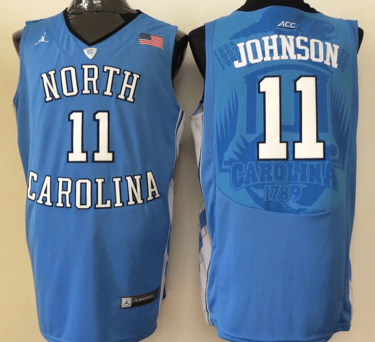 Basketball Jersey for Customized Player Numbers-North Carolina Tar Heels 11 Brice Johnson Blue College Basketball Basketball Jersey