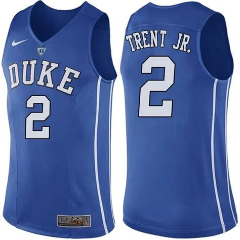 Basketball Jersey for Retro Team Apparel-Duke Blue Devils 2 Gary Trent Jr. Blue College Basketball Basketball Jersey