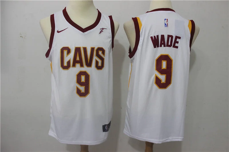 Basketball Jersey for High-Quality Basketball Wear-Cavaliers 9 Dwyane Wade White Swingman Basketball Jersey