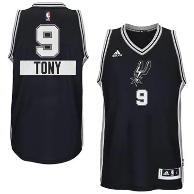 Basketball Jersey for Authentic Player Look-Spurs 9 Tony Parker Black 2014-15 Christmas Day Swingman Basketball Jerseys