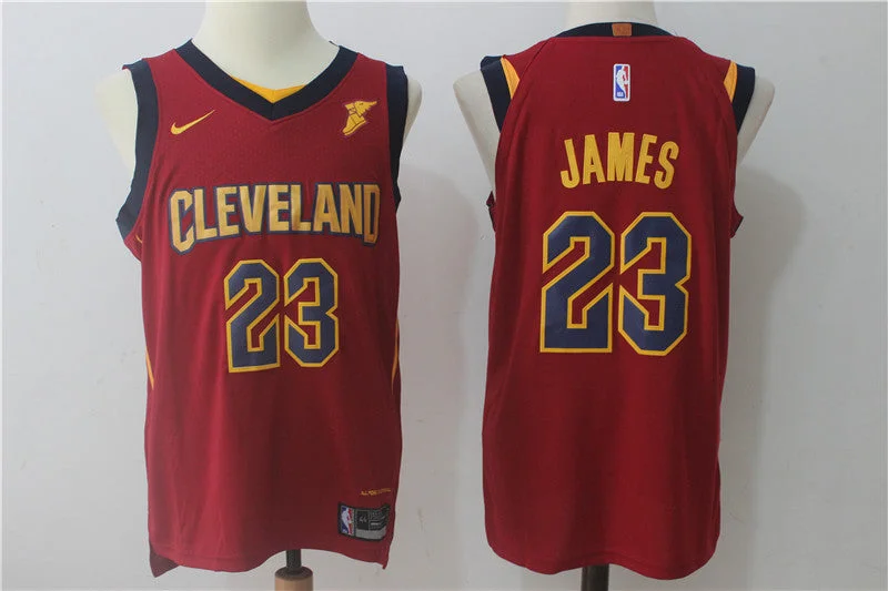 Basketball Jersey for Custom Fit for All Ages-Cavaliers 23 LeBron James Red Authentic Basketball Jersey