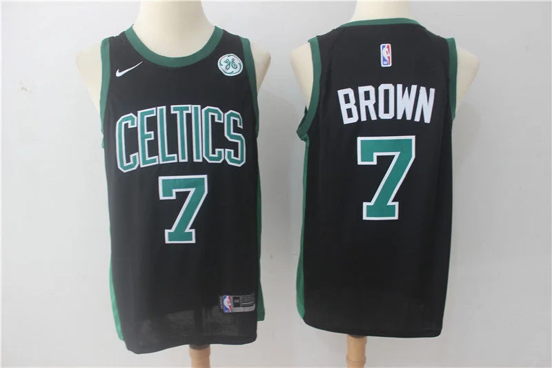 Basketball Jersey for Team Player Jerseys-Celtics 7 Jaylen Brown Black Swingman Basketball Jersey