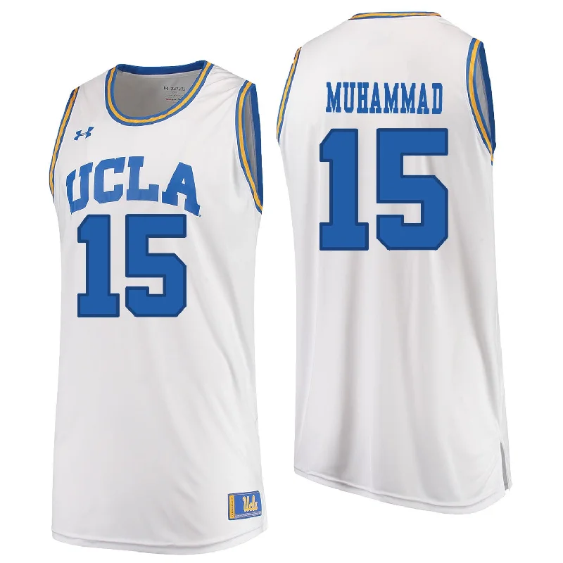 Basketball Jersey for Stylish Retro Basketball Look-UCLA Bruins 15 Shabazz Muhammad White College Basketball Basketball Jersey