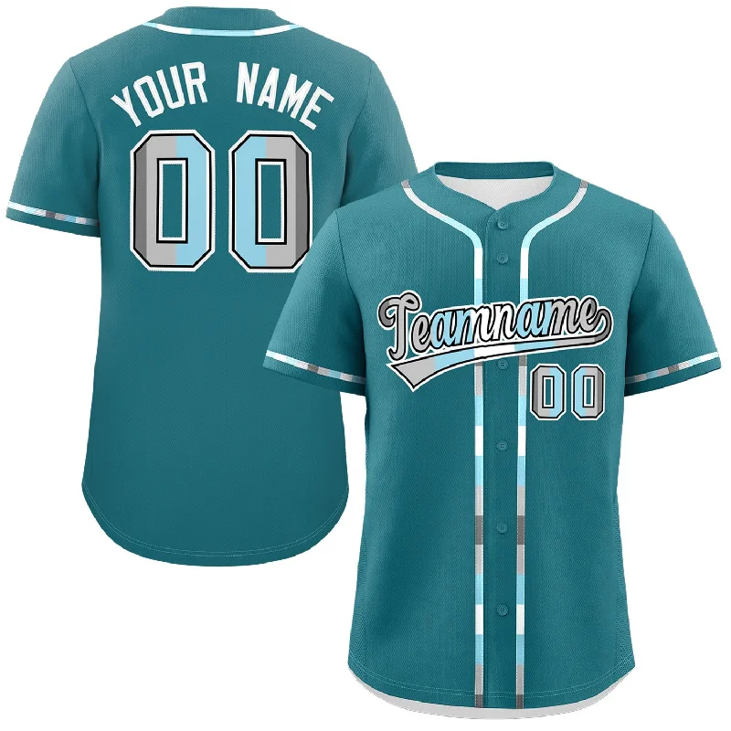 Baseball Jersey for Soft and Stretchy Material-Custom Aqua Demiboy For Pride Month Classic Style Authentic Baseball Jersey