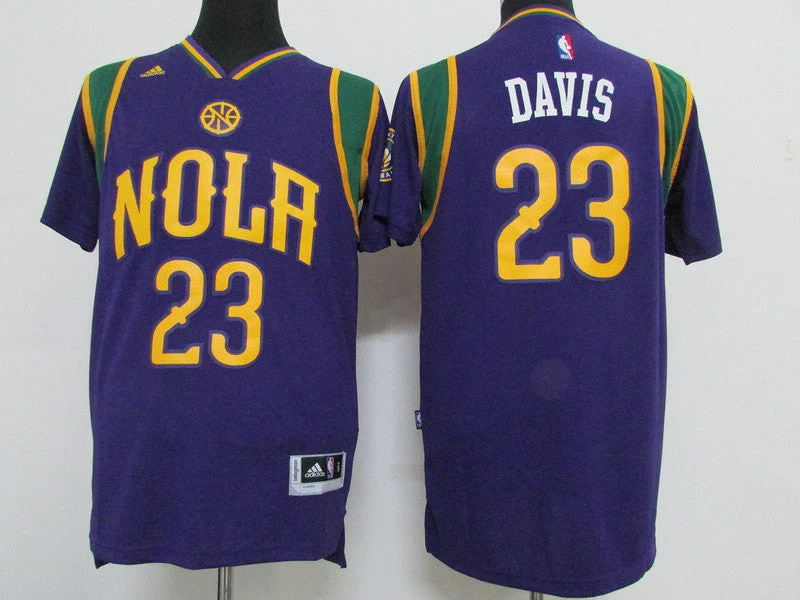 Basketball Jersey for Retro Team Apparel-Pelicans 23 Anthony Davis Purple Pride Swingman Basketball Jersey