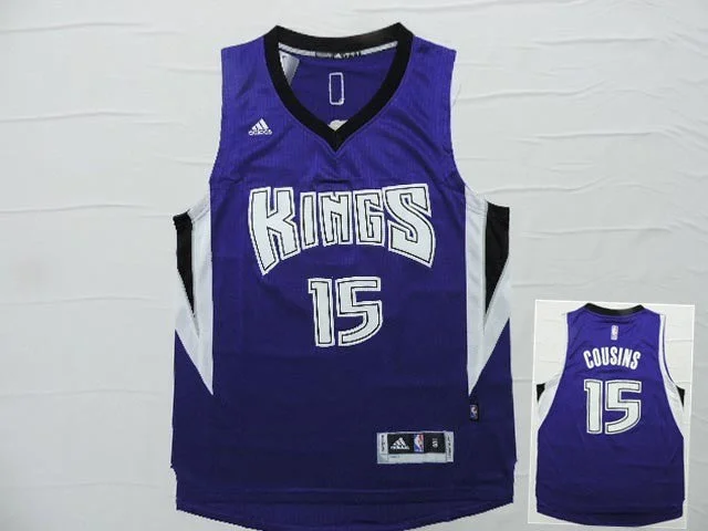 Basketball Jersey for Women-Kings 15 Cousins Purple New Revolution 30 Basketball Jersey