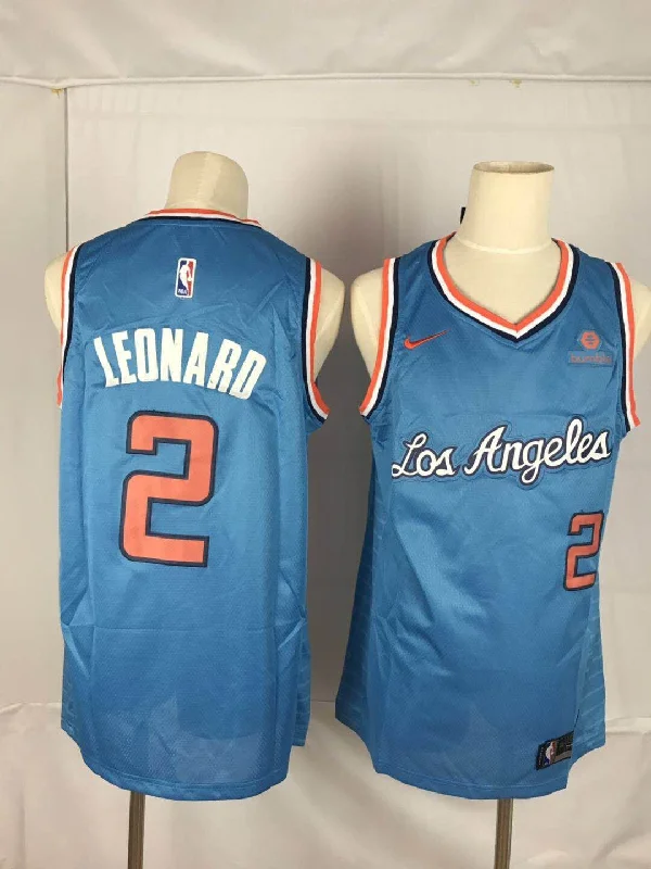 Basketball Jersey for Comfortable, Soft Design-Clippers 2 Kawhi Leonard Blue Throwback Swingman Basketball Jersey