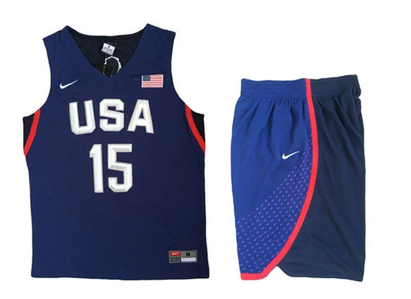 Basketball Jersey for Custom Printed Designs-USA 15 Carmelo Anthony Navy 2016 Olympic Basketball Team Basketball Jersey(With Shorts)