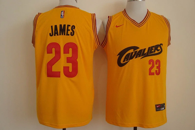 Basketball Jersey for Soft and Comfortable Design-Cavaliers 23 Lebron James Yellow Basketball Jersey