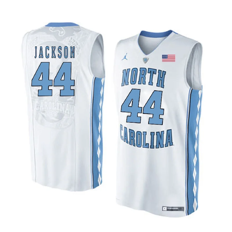 Basketball Jersey for Custom Fan Jerseys-North Carolina Tar Heels 44 Justin Jackson White College Basketball Basketball Jersey