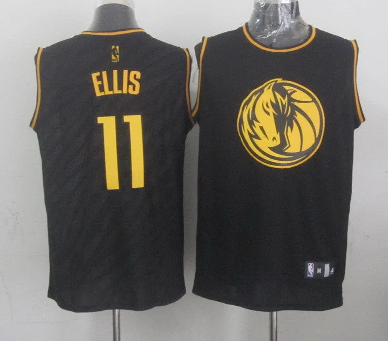 Basketball Jersey for Fast-Drying Basketball Gear-Mavericks 11 Ellis Black Precious Metals Fashion Basketball Jerseys