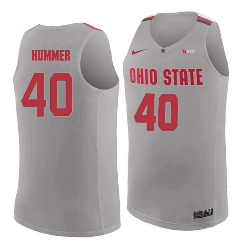 Basketball Jersey for Premium Fabric-Ohio State Buckeyes 40 Danny Hummer Gray College Basketball Basketball Jersey