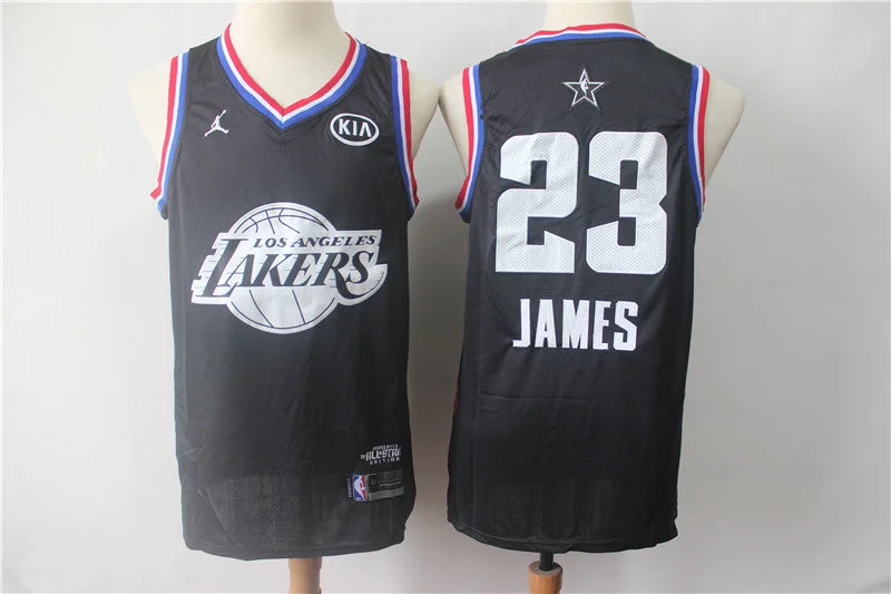 Basketball Jersey for Comfortable Athletic Wear-Lakers 23 Lebron James Black 2019 All-Star Game Jordan Brand Swingman Basketball Jersey