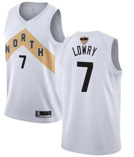 Basketball Jersey for High-Quality Youth Sports Gear-Raptors 7 Kyle Lowry White 2019 Finals City Edition Swingman Basketball Jersey