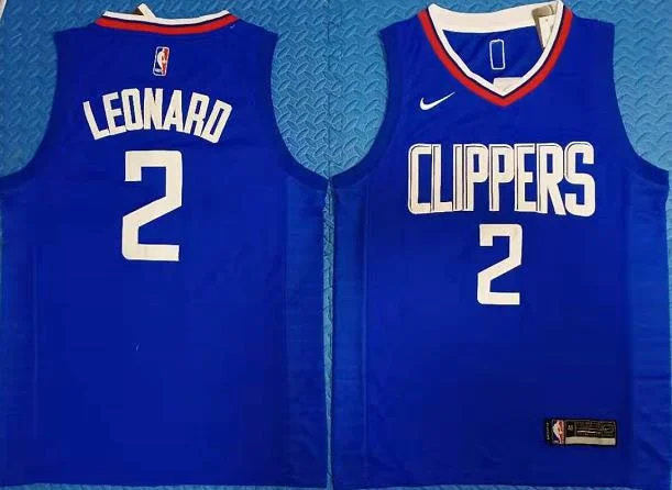 Basketball Jersey for Custom Basketball Team Gear-Clippers 2 Kawhi Leonard Blue Swingman Basketball Jersey