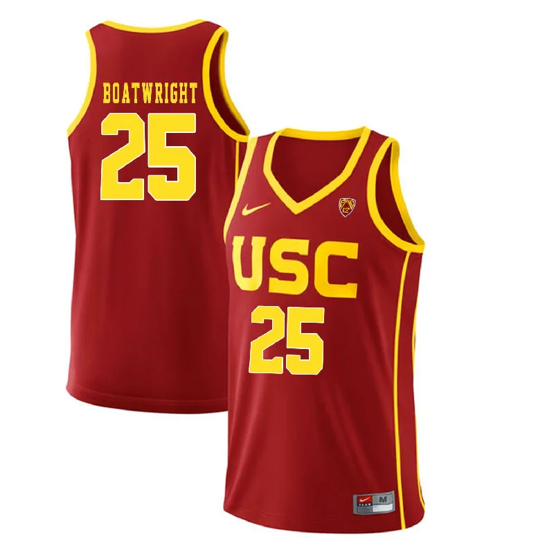 Basketball Jersey for Authentic Player Look-USC Trojans 25 Bennie Boatwright Red College Basketball Basketball Jersey