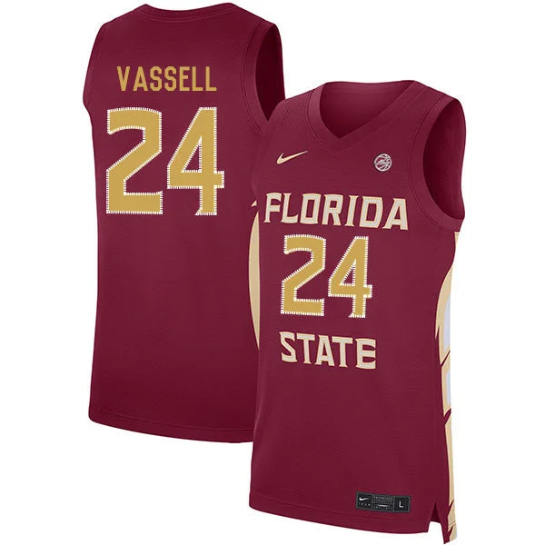 Basketball Jersey for School Spirit Wear-Florida State Seminoles 24 Devin Vassell Red Basketball College Basketball Jersey