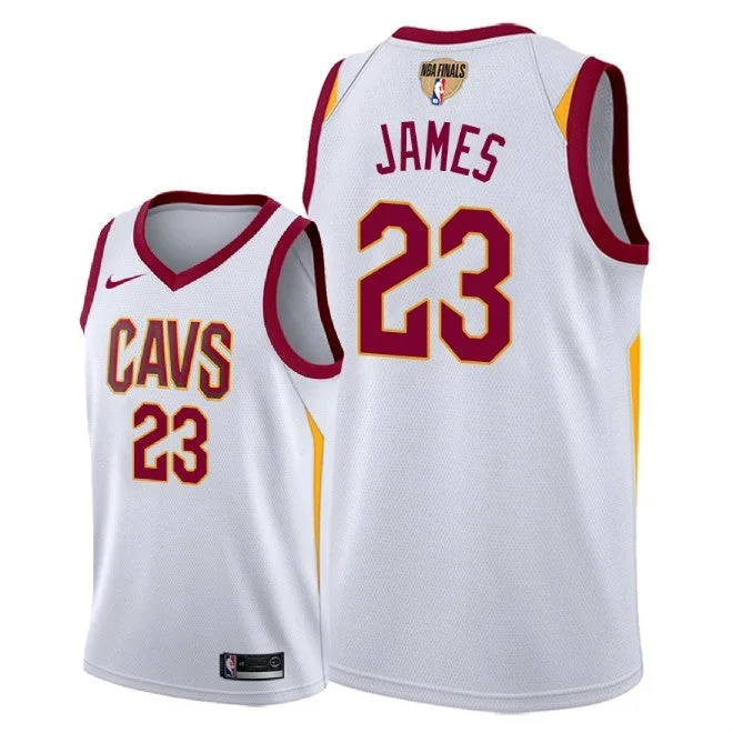 Basketball Jersey for Soft, Lightweight Design-Cavaliers 23 Lebron James White 2018 Finals Swingman Basketball Jersey