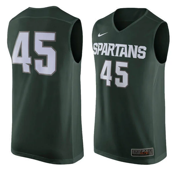 Basketball Jersey for All-Age Custom Fit-Michigan State Spartans #45 Green Basketball College Basketball Jersey