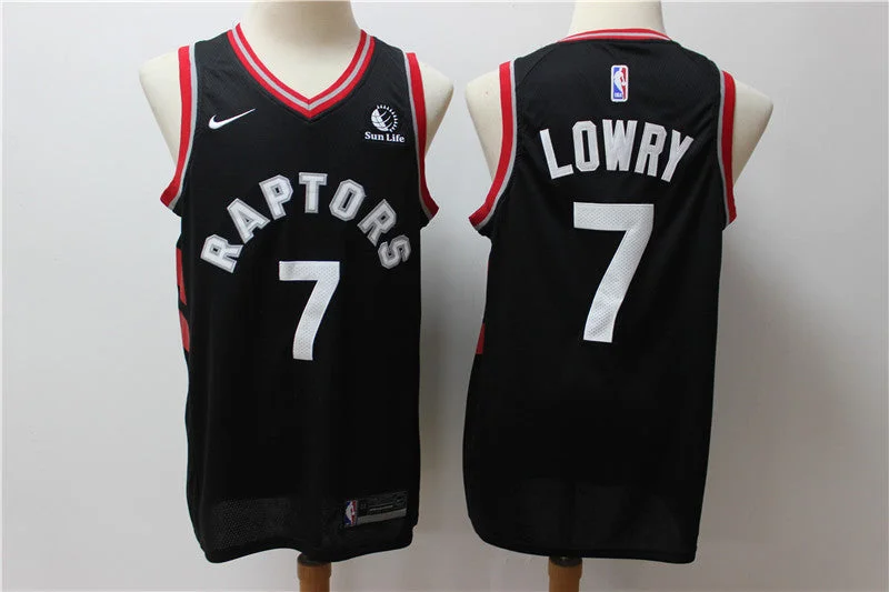 Basketball Jersey for All-Season Wear-Raptors 7 Kyle Lowry Black Swingman Basketball Jersey