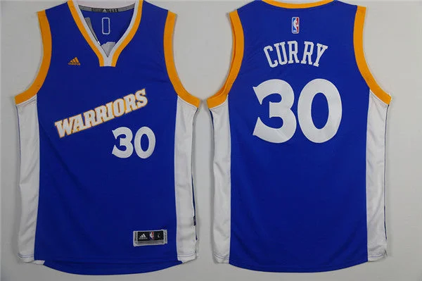 Basketball Jersey for Comfortable Stretch Fit-Warriors 30 Stephen Curry Blue Throwback Swingman Basketball Jersey