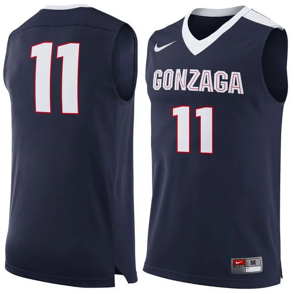 Basketball Jersey for Softball and Basketball Teams-Gonzaga Bulldogs #11 Blue Basketball College Basketball Jersey