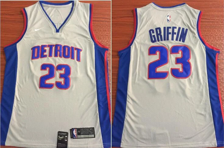 Basketball Jersey for Professional and College Teams-Pistons 23 Blake Griffin Gray Swingman Basketball Jersey